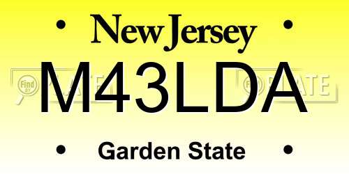 M43LDA New Jersey License Plate