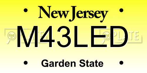 M43LED New Jersey License Plate