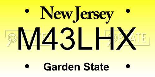M43LHX New Jersey License Plate