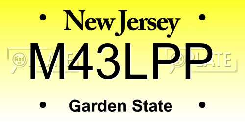 M43LPP New Jersey License Plate