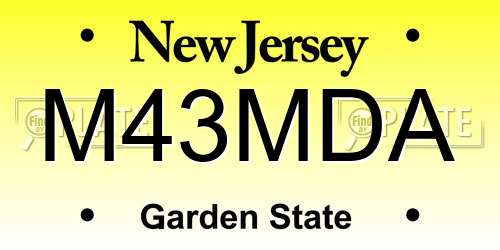 M43MDA New Jersey License Plate