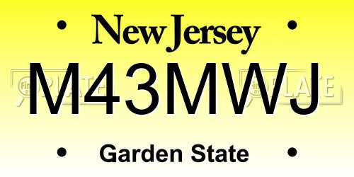 M43MWJ New Jersey License Plate