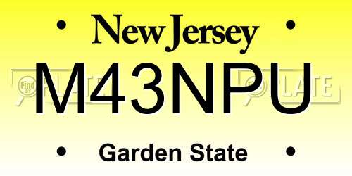 M43NPU New Jersey License Plate