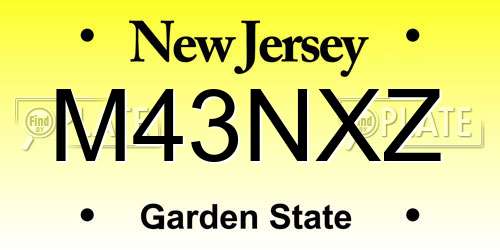 M43NXZ New Jersey License Plate