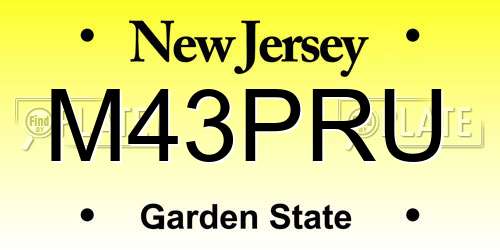 M43PRU New Jersey License Plate