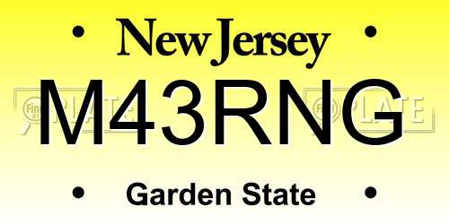 M43RNG New Jersey License Plate