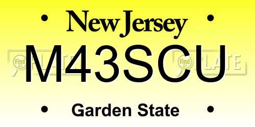 M43SCU New Jersey License Plate