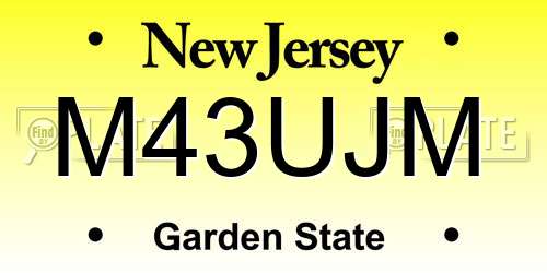 M43UJM New Jersey License Plate