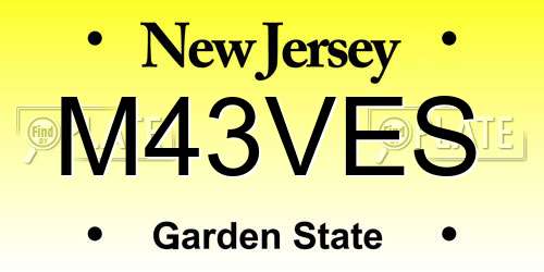 M43VES license plate in NJ state