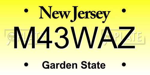 M43WAZ New Jersey License Plate