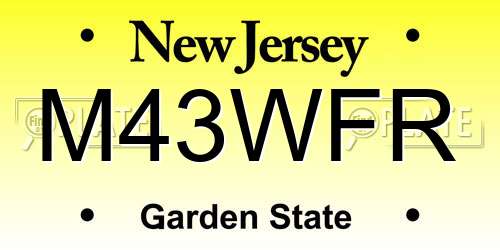 M43WFR New Jersey License Plate