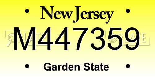M447359 New Jersey License Plate