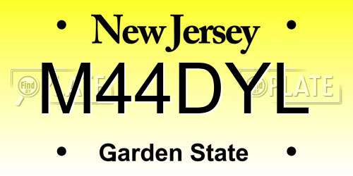M44DYL New Jersey License Plate