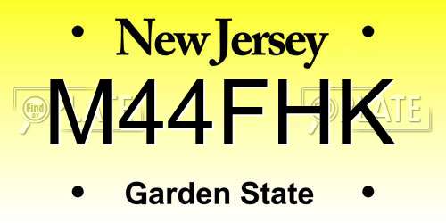 M44FHK New Jersey License Plate