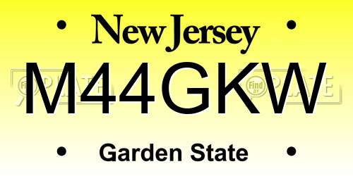 M44GKW New Jersey License Plate