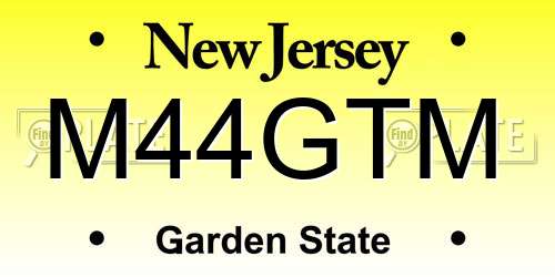 M44GTM New Jersey License Plate