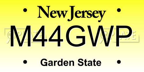 M44GWP New Jersey License Plate