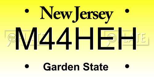 M44HEH New Jersey License Plate