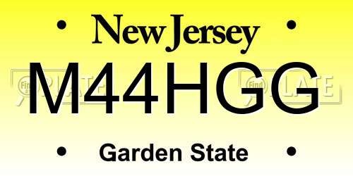 M44HGG New Jersey License Plate