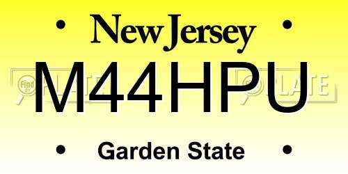 M44HPU New Jersey License Plate