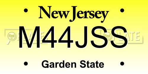 M44JSS New Jersey License Plate