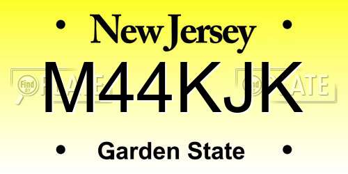 M44KJK New Jersey License Plate