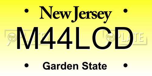 M44LCD New Jersey License Plate
