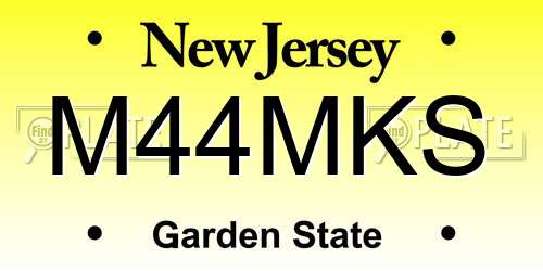 M44MKS New Jersey License Plate