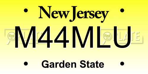M44MLU New Jersey License Plate