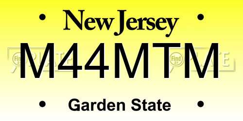 M44MTM New Jersey License Plate