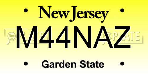 M44NAZ New Jersey License Plate