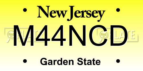 M44NCD New Jersey License Plate