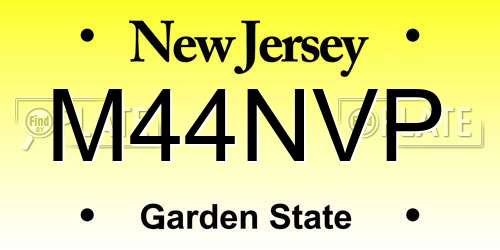 M44NVP New Jersey License Plate