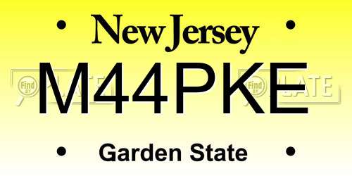 M44PKE New Jersey License Plate