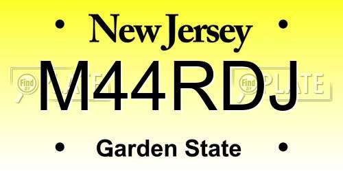 M44RDJ New Jersey License Plate
