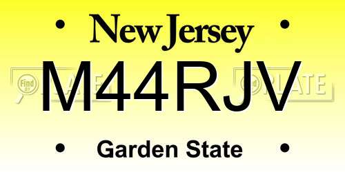 M44RJV New Jersey License Plate