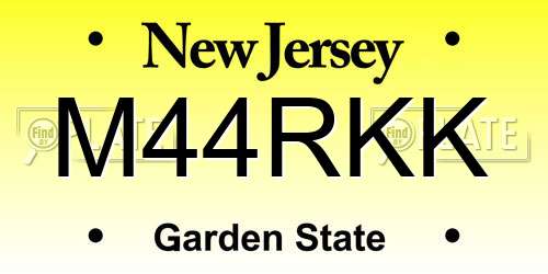 M44RKK New Jersey License Plate