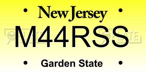 M44RSS New Jersey License Plate