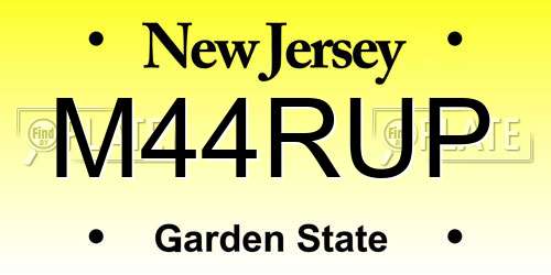 M44RUP New Jersey License Plate
