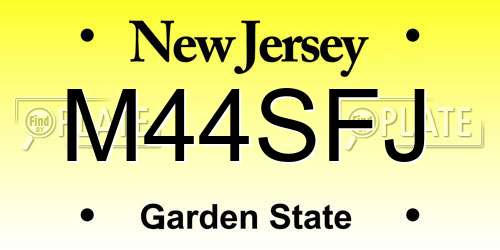 M44SFJ New Jersey License Plate