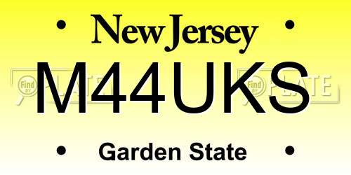 M44UKS New Jersey License Plate