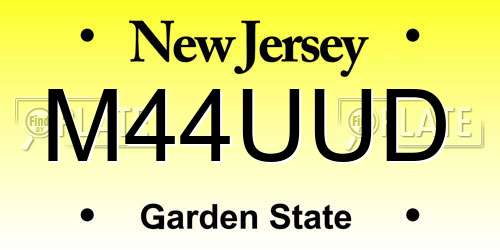 M44UUD New Jersey License Plate
