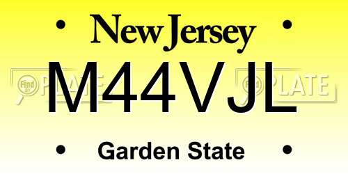 M44VJL New Jersey License Plate