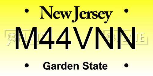 M44VNN New Jersey License Plate