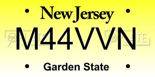 M44VVN New Jersey License Plate