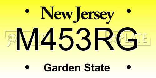 M453RG New Jersey License Plate