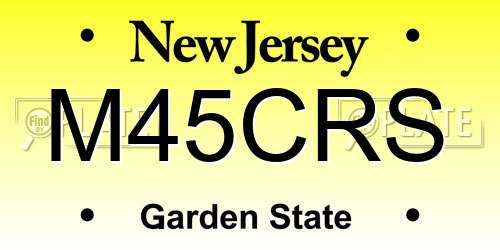 M45CRS New Jersey License Plate