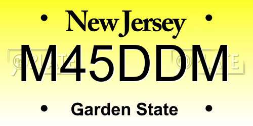 M45DDM New Jersey License Plate