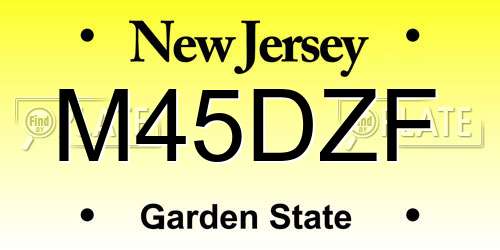 M45DZF New Jersey License Plate