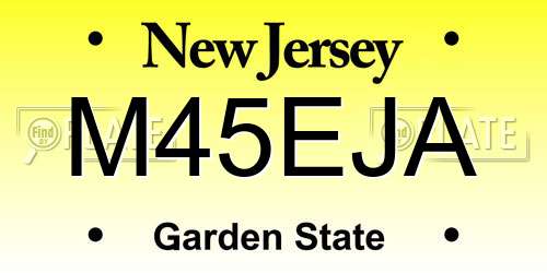 M45EJA New Jersey License Plate